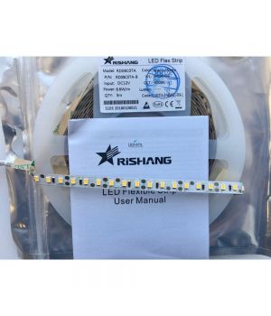 Світлодіодна стрічка RISHANG 4000K, 8,6 Вт/м, 2835, 120 діодів., IP33, 12V, 810 лм, нейтральне світло