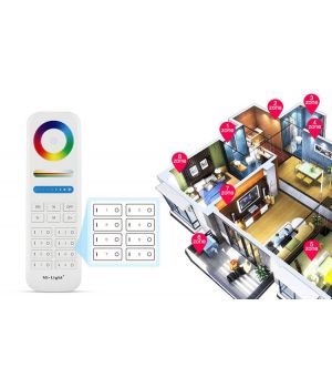 Пульт дистанційного керування Mi-Boxer RGB+CCT сенсорно-кнопковий білий (2,4 ГГц, 8 зон)