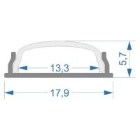 Алюмінієвий профіль гнучкий 5,7*17,9 мм + матовий розсіювач, комплект