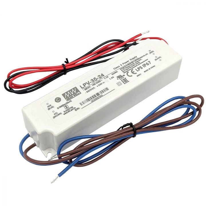 Блок живлення Mean Well для led стрічки 35 Вт 24V IP67, LPV-35-24