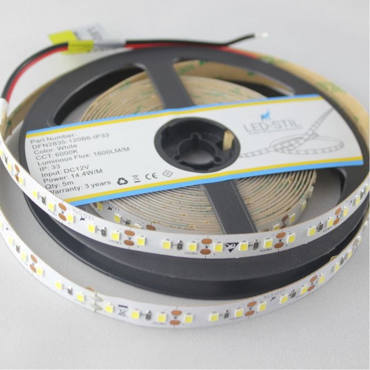 Світлодіодна стрічка LED-STIL 6000K 14,4 Вт/м 2835 120 діодів IP33 12 Вольт 1600 lm холодне світло