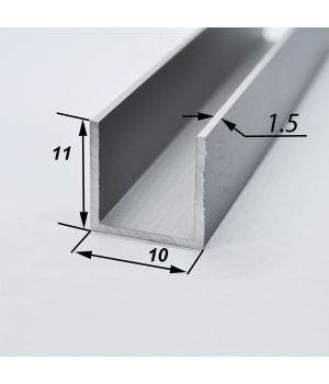 Алюмінієвий профіль 10*11 мм для світлодіодного неону, анодований