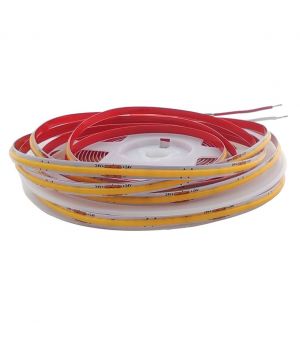 Світлодіодна стрічка RISHANG 2700K 4,8 Вт/м COB 320 діодів IP20 24 Вольти 400 lm тепле світло, ВУЗЬКА