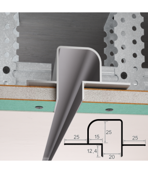 Алюмінієвий профіль тіньового шву для світлодіодної стрічки 40х20х2500 мм, LP-APTL-24
