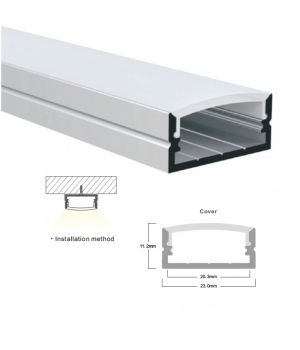 Алюмінієвий профіль накладний 9*23 мм, 2 метри