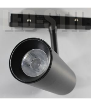 Магнітний трековий світильник спот 16 Вт 3000К 48 Вольт 1600 lm 36°, чорний корпус