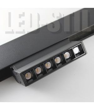 Магнітний трековий світильник поворотний 6 Вт 4000К 48 Вольт 600 lm 36°, чорний корпус