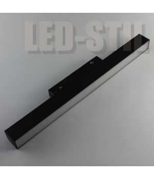 Магнітний трековий світильник лінійний 20 Вт 4000К 48 Вольт 2000 lm 120°, чорний корпус