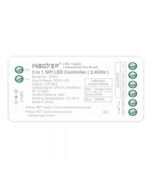 Контролер SPI DIM+RGB+CCT для різнокольорової світлодіодної стрічки 5-24 Вольта 10А 2.4 GHz