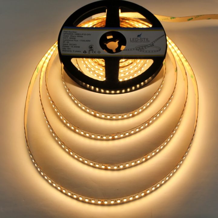 Светодиодная лента LED-STIL 3000K 14,4 Вт/м 2835 168 диодов IP33 24 Вольта 1700 lm теплый свет