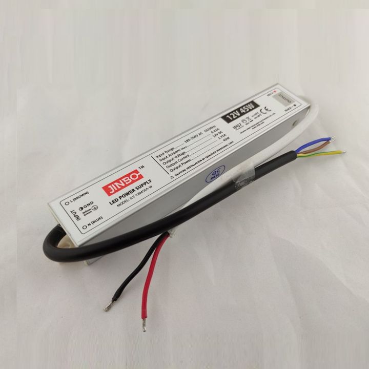 Блок живлення JINBO для лед стрічки 45 Вт 12V IP67, герметичний